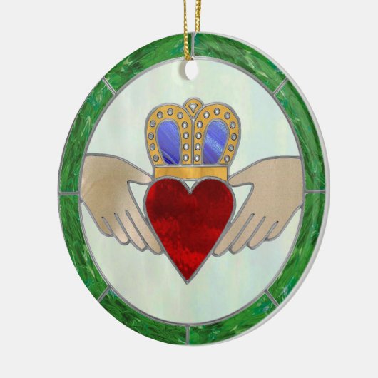 Irish Claddagh Keramisch Ornament (Links)