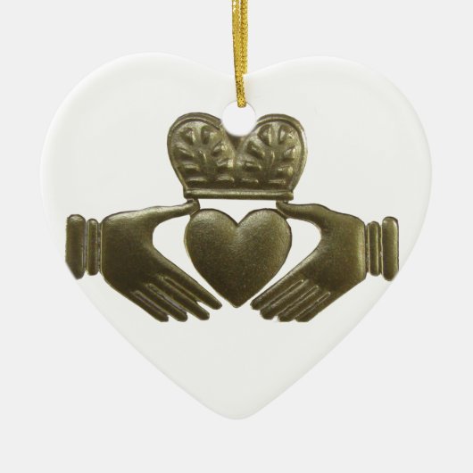 Irish Claddagh kerstversier Keramisch Ornament (Voorkant)