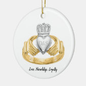 Irish Claddagh Ring gepersonaliseerd Keramisch Ornament (Links)