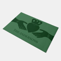 Irish Claddagh Ring Grafisch Groen Gepersonaliseer