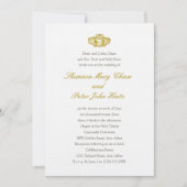 Irish Claddagh Ring Invitation Gold Kaart (Voorkant)