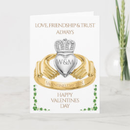 Irish Claddagh Ring & Shamrocks Valentijnsdag Kaart