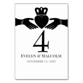 Irish Claddagh Ring Simple Black and White Wedding Kaart (Achterkant)