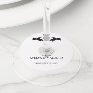 Irish Claddagh Ring Simple Black and White Wedding Wijnglaslabel