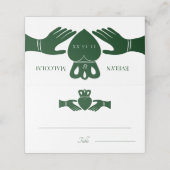 Irish Claddagh Ring Simple Graphic Green Wedding Plaatskaartje (Buitenkant ongevouwen)