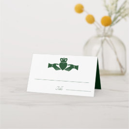 Irish Claddagh Ring Simple Graphic Green Wedding Plaatskaartje