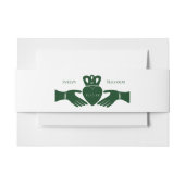 Irish Claddagh Ring Simple Graphic Green Wedding Uitnodigingen Wikkel (Voorkant Voorbeeld)