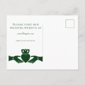 Irish Claddagh Ring STD Save the Date Bruiloft Aankondigingskaart (Achterkant)