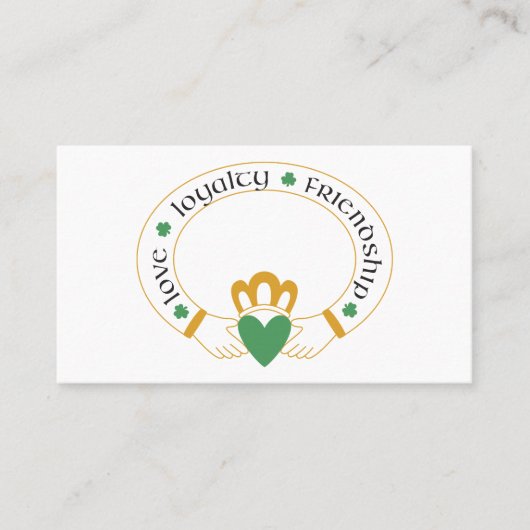 Irish Claddagh Ring Visitekaartje (Voorkant)