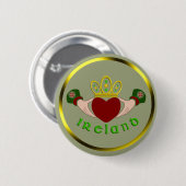 Irish Claddagh Ronde Button 5,7 Cm (Voorkant /achterkant)