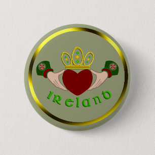 Irish Claddagh Ronde Button 5,7 Cm