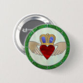 Irish Claddagh Ronde Button 5,7 Cm (Voorkant /achterkant)