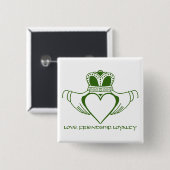 Irish Claddagh symbol pin of button (Voorkant /achterkant)