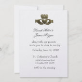 Irish Claddagh Wedding Invitation Kaart (Voorkant)