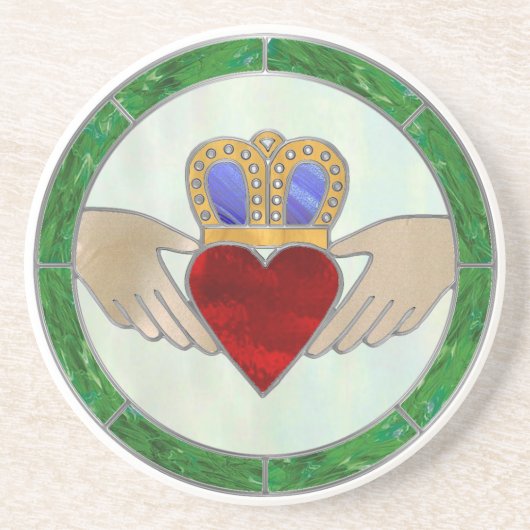 Irish Claddagh Zandsteen Onderzetter (Voorkant)