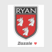 Irish Clan Crest - Ryan Sticker (Vel)