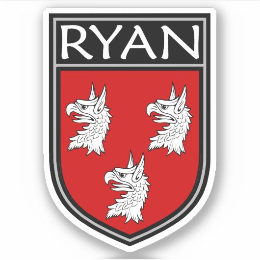 Irish Clan Crest - Ryan Sticker (Voorkant)