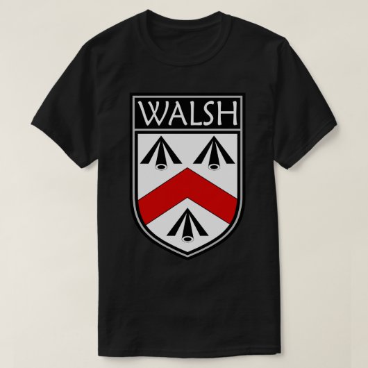Irish Clan Crest Walsh T-shirt (Design voorkant)