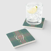 Irish Clan Gallagher Tartan Custom Monogram Stenen Onderzetter (Zijkant)