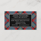 Irish Clan MacNamara McNamara Tartan Pset Visitekaartje (Voorkant)