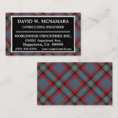 Irish Clan McNamara MacNamara Tartan Pset Visitekaartje (Voorkant / Achterkant)