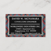 Irish Clan McNamara MacNamara Tartan Pset Visitekaartje (Voorkant)