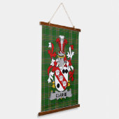 Irish Clarke Coat of Arms Family Crest Hangend Wandkleed (Gebogen)