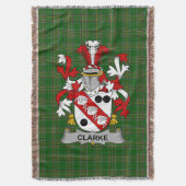Irish Clarke Coat of Arms Family Crest Ireland Deken (Voorkant Verticaal)
