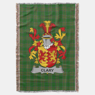 Irish Clary of O_Clary Wapen van de familie Crest Deken