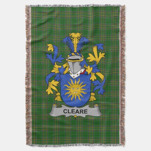 Irish Clear Coat of Arms Family Crest Ireland Deken (Voorkant Verticaal)