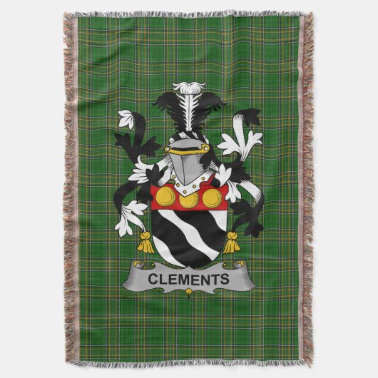 Irish Clements wapenschild Family Crest Ireland Deken (Voorkant Verticaal)