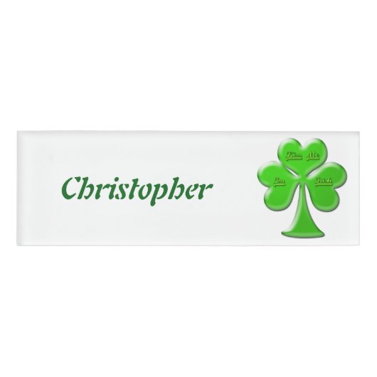 Irish Clover #1 Naambadge (Voorkant)