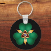 Irish Clover and Trinity Knot Charm Sleutelhanger (Voorkant)