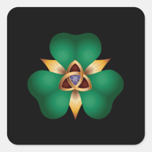 Irish Clover en Trinity Knot Charm Square Sticker