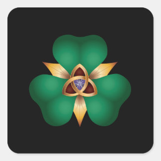 Irish Clover en Trinity Knot Charm Square Sticker