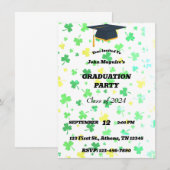 Irish Clover Graduation Party Uitnodiging (Voorkant / Achterkant)