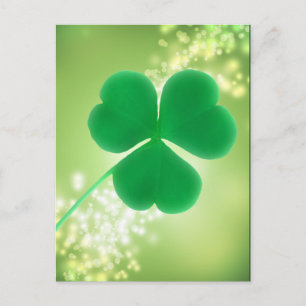 Irish Clover Green Sparkles Saint Patrick's Day Briefkaart