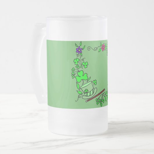 Irish Clover Green St. Patrick's Day Mok Glass (Voorkant links)