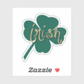 Irish Clover Hand Lettering St Patricks Day Name Sticker (Vel)