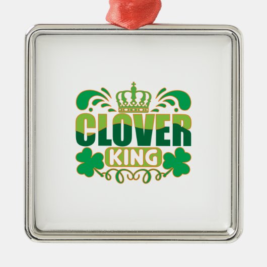 Irish Clover King Metalen Ornament (Voorkant)