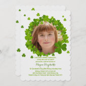 Irish Clover Lijst Photo Invitation Kaart (Voorkant / Achterkant)