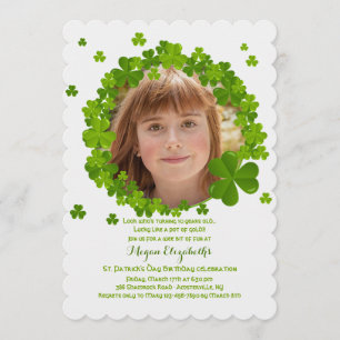 Irish Clover Lijst Photo Invitation Kaart