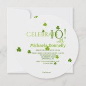 Irish Clover Lijst Photo Round Invitation Kaart (Achterkant)