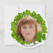 Irish Clover Lijst Photo Round Invitation Kaart (Voorkant)