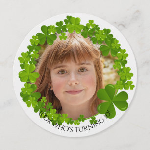 Irish Clover Lijst Photo Round Invitation Kaart