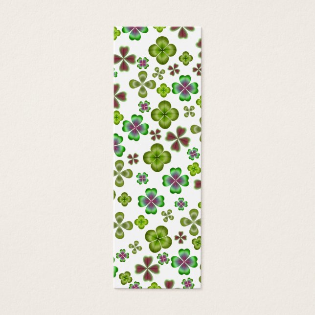 Irish Clover Shamrocks Bladwijzer Mini Visitekaartjes (Voorkant)