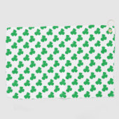 Irish Clover St. Patrick's Day levendig groen wit Golfhanddoek (Horizontaal)
