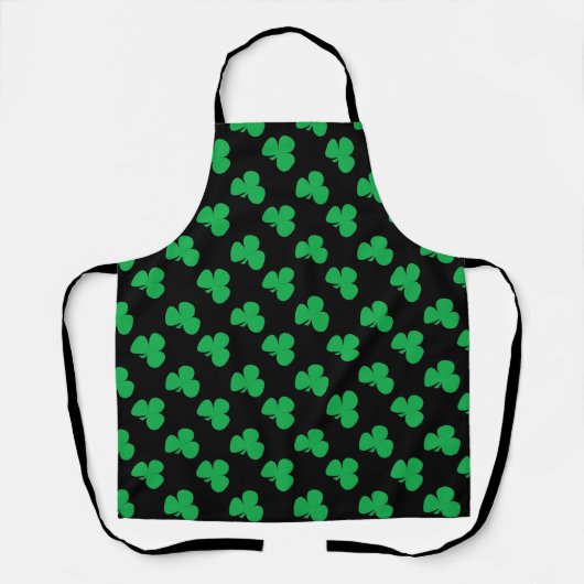Irish Clover St. Patrick's Day levendige groene zw Schort (Voorkant)