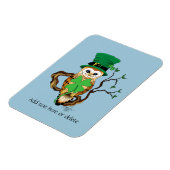 Irish Clover Uil Groen Magneet (Linkerzijde)
