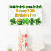 Irish Clovers Aangepaste verjaardagsfeestbanner Spandoek (Insitu)